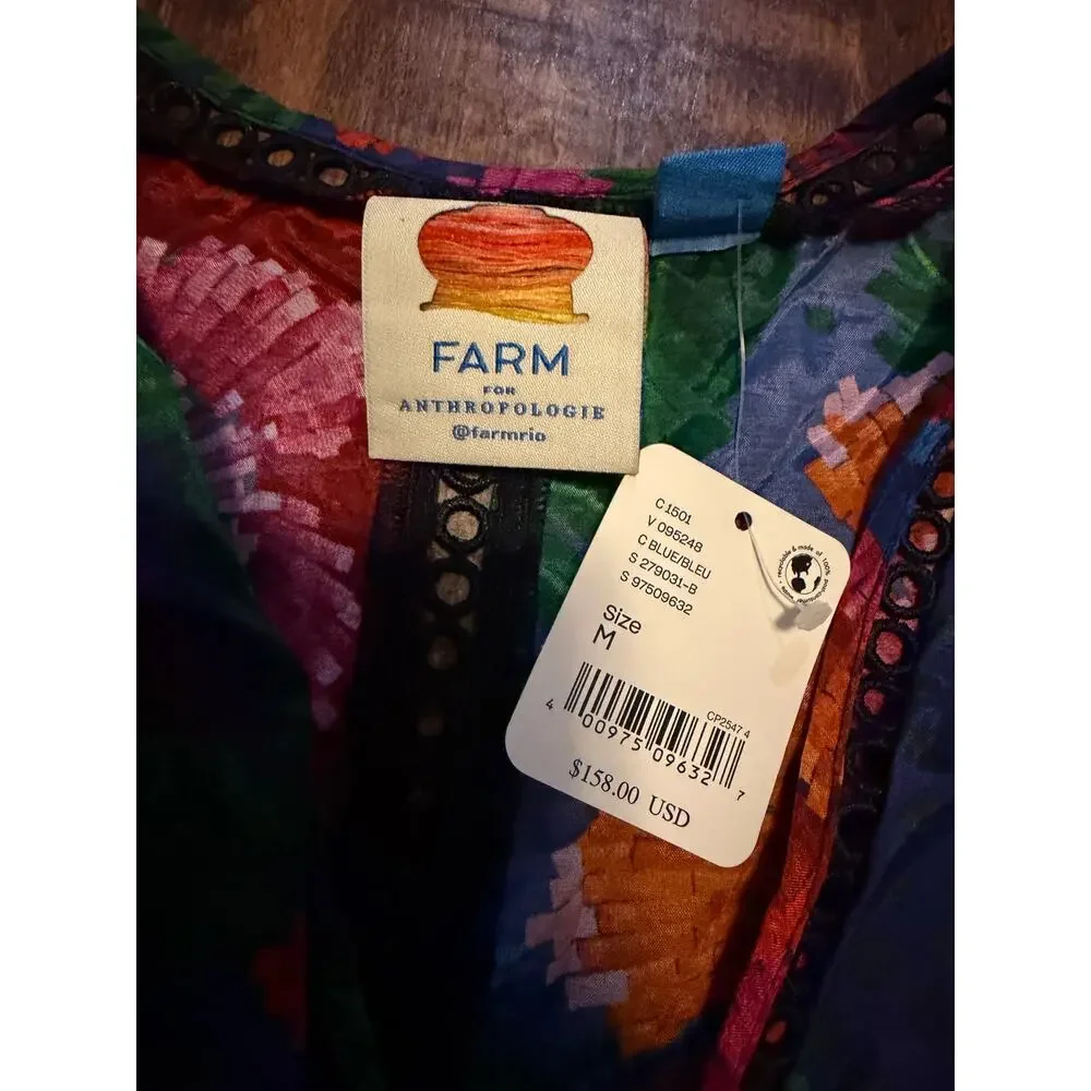 Farm RIO floral puff sleeve bodysuit medium NEW